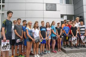Opening of a memorial plaque to a sportsman Vladimir Yashchenko