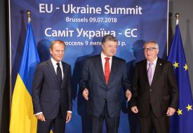 Donald Tusk, Petro Poroshenko and Jean-Claude Juncker