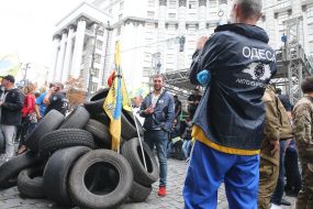 Protest action of car owners on foreign numbers