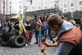 Protest action of car owners on foreign numbers