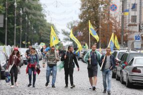 Protest action of car owners on foreign numbers