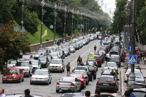 Protest action of car owners on foreign numbers
