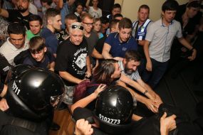 Столкновение между правоохранителями и участниками акции в КГГА