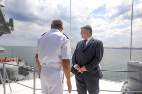 Victor Mouzhenko, Pyotr Poroshenko and Igor Voronchenko
