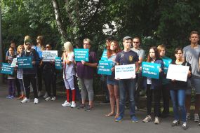 Participants of the action for a circus without animals