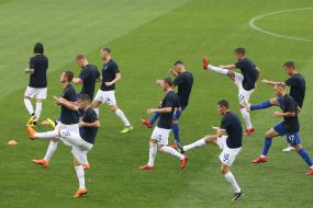 Training of players of Dynamo FC (Kiev)