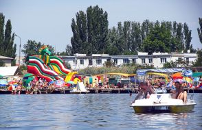 Girl swimming in the sea
