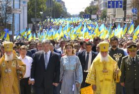The participants of the procession