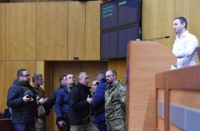 Vitaliy Oleshko in the premises of Zaporizhzhya Regional Council