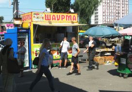 Kiosk with shawarma
