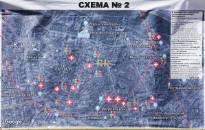 Demonstration of the scheme of a probable zone of continuous mortar damage