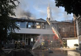 Fire at the engineering and pedagogical academy in Kharkiv