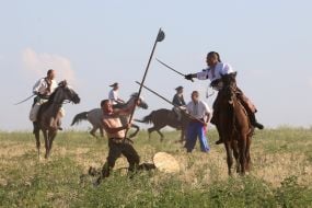 Reconstruction of the battle with the participation of the Cossacks