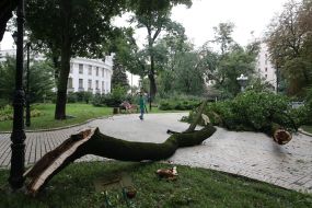 Consequences of a rain in Kiev, August 16, 2018.