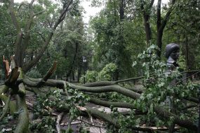 Consequences of a rain in Kiev, August 16, 2018.