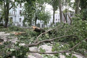 Consequences of a rain in Kiev, August 16, 2018.