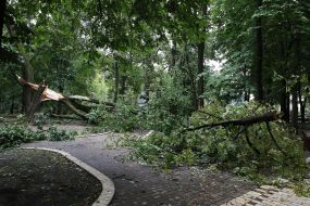 Consequences of a rain in Kiev, August 16, 2018.