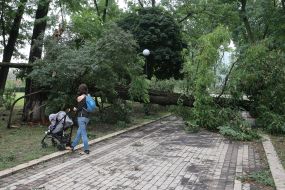 Consequences of a rain in Kiev, August 16, 2018.