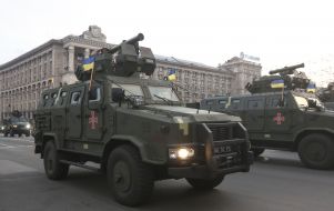Rehearsal of the parade on the Independence Day of Ukraine