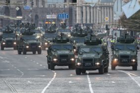 Rehearsal for the parade on the Independence Day of Ukraine