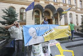 Participants of a protest music event