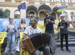 Participants of a protest music event