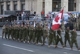 General rehearsal of the military parade in Kiev