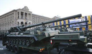 General rehearsal of the military parade in Kiev
