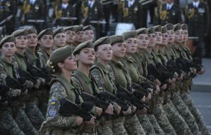 General rehearsal of the military parade in Kiev