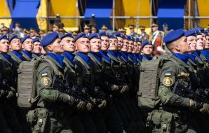Military parade for the Independence Day in Kiev