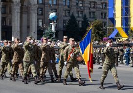 Military parade for the Independence Day in Kiev