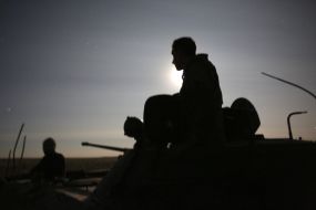 A serviceman in the zone of the Operation of the United Forces