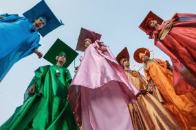 Procession on stilts
