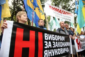 Участники акции за принятие Избирательного кодекса