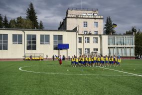 Young players during the opening of the stadium