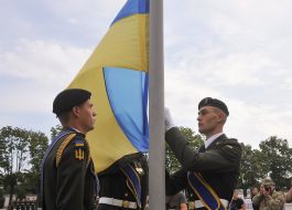 The flag raising ceremony