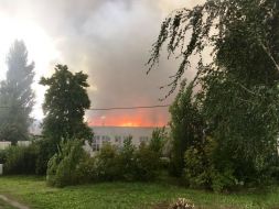 Elimination of fire at the cardboard combine in Zhitomir
