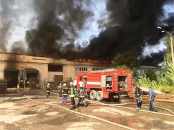 Elimination of fire at the cardboard combine in Zhitomir