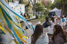 Participants of the press briefing