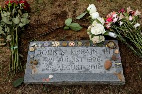 Tomb plate on the grave of US Senator John McCain