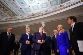 Yevgeny Nishchuk, Yuriy Yanko,Julia Svitlychna and Petro Poroshenko
