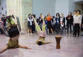 Marina Poroshenko watch the performance of the artists