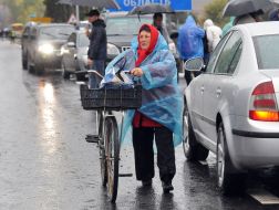 Mature woman with a bicycle