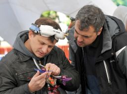 The participant of the championship on the drones racing
