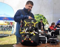 The participant of the championship on the drones racing