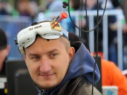 The participant of the championship on the drones racing