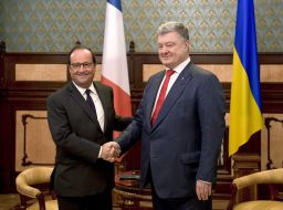 Petr Poroshenko and François Hollande