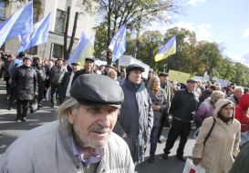 The union of workers of the National Academy of Sciences during the action near the Verkhovna Rada