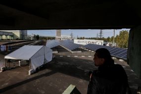 The opening of the first solar power station in Chernobyl