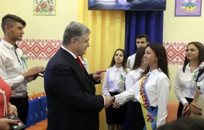 Petro Poroshenko visited the gymnasium in Bolgrad